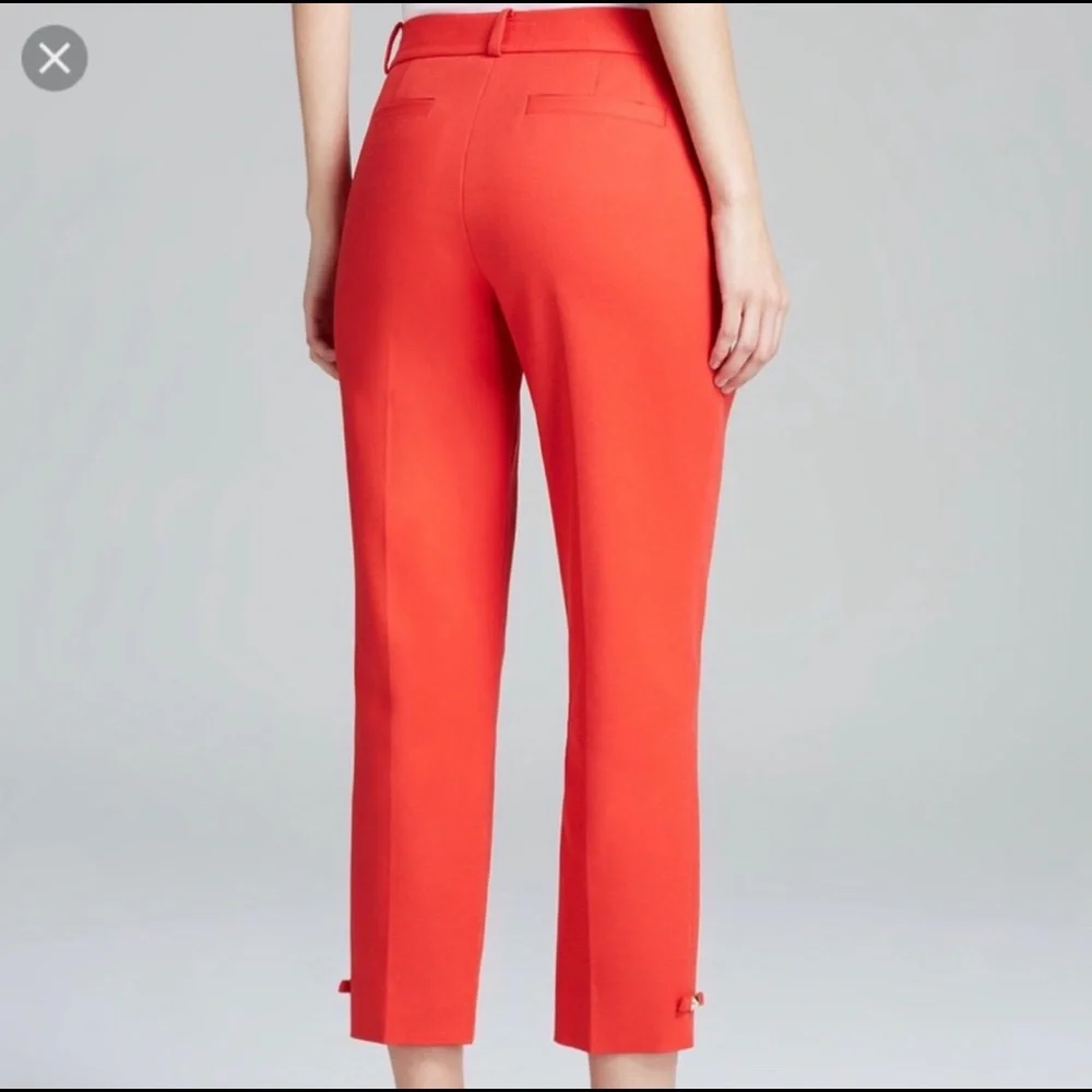 Kate Spade Red Jackie Crop Trouser Pants 10 Bows